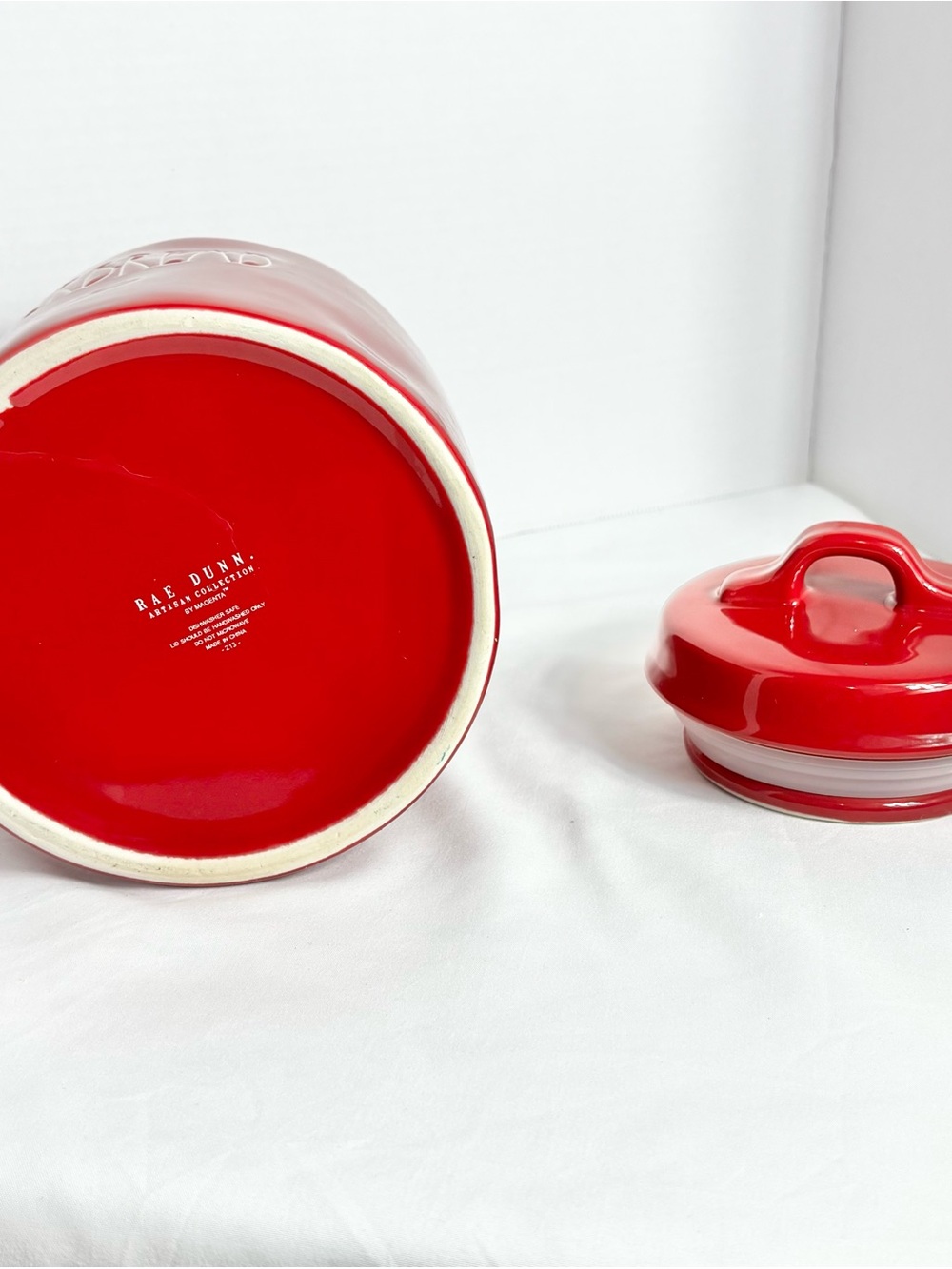 Rae Dunn Red Gingerbread Ceramic Cookie Jar - Picture 4 of 4